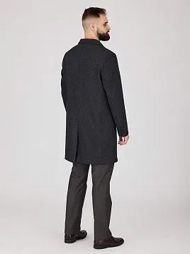 ТРИКОТАЖНОЕ ТЕМНО-СЕРОЕ ПАЛЬТО С СОДЕРЖАНИЕМ ШЕРСТИ OW26214-LR