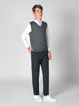 БРЮКИ ДЛЯ МАЛЬЧИКА МЛ. ШКОЛА PEPLOS TR19B051 СЕРЫЙ