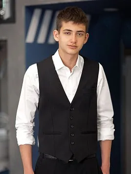 ЖИЛЕТ ПОДРОСТКОВЫЙ PEPLOS V23T021-003 ЧЁРНЫЙ (ТРИКОТАЖНЫЙ)