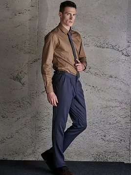 МУЖСКИЕ БРЮКИ С ЗАЩИПАМИ TR26125-283 СЕРЫЕ