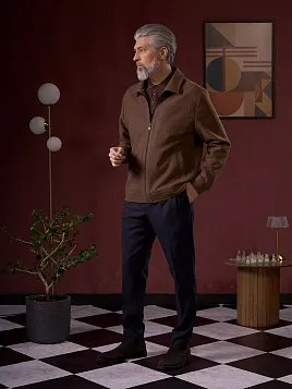 КОРИЧНЕВАЯ КУРТКА ИЗ ШЕРСТЯНОЙ ТКАНИ OW26304-JА