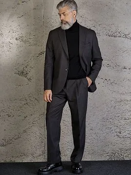 МУЖСКИЕ БРЮКИ С ЗАЩИПАМИ TR26119-230 СЕРЫЕ