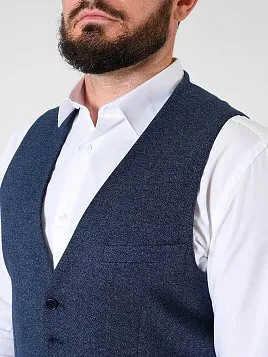 ЖИЛЕТ МУЖСКОЙ PEPLOS V24110-003 СИНИЙ ТРИКОТАЖНЫЙ