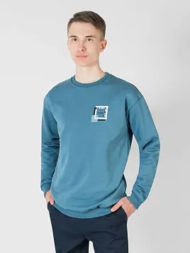 СВИТШОТ МУЖСКОЙ PEPLOS SW21T002 ГОЛУБОЙ