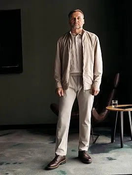 ТРИКОТАЖНАЯ РУБАШКА МУЖСКАЯ PEPLOS KN23SH009 БЕЖЕВЫЙ