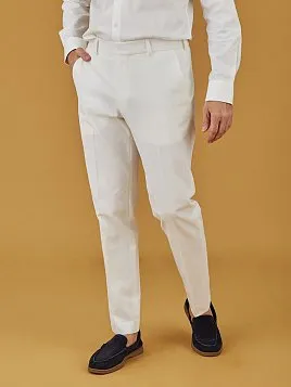 ЛЕТНИЕ БРЮКИ ИЗ ХЛОПКА TR26165-298-6 БЕЛЫЕ