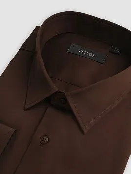 МУЖСКАЯ СОРОЧКА SH26194-R КОРИЧНЕВАЯ