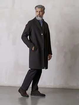 МУЖСКОЕ ПАЛЬТО OW2553-CT КОРИЧНЕВОЕ