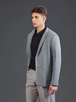 СЕРЫЙ ТРИКОТАЖНЫЙ ПИДЖАК JA26148-R