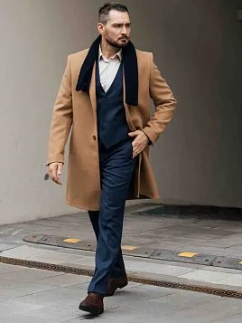 ПАЛЬТО МУЖСКОЕ PEPLOS OW2501-CT БЕЖЕВЫЙ