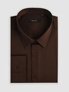 МУЖСКАЯ СОРОЧКА SH26194-R КОРИЧНЕВАЯ