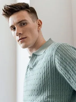 ТРИКОТАЖНАЯ РУБАШКА МУЖ. PEPLOS KN24SH037 ЗЕЛЕНЫЙ