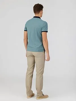 РУБАШКА-ПОЛО ИЗ ТКАНИ ПИКЕ С КОНТРАСТНЫМ ВОРОТНИКОМ TSP26013-R ЗЕЛЕНАЯ