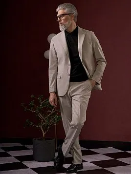 СВЕТЛЫЙ КОСТЮМ PEPLOS В КЛЕТКУ SU26136-R 