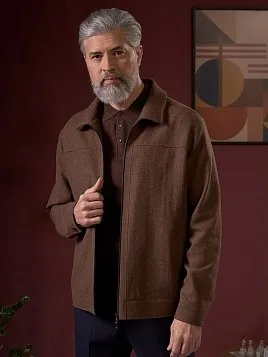 КОРИЧНЕВАЯ КУРТКА ИЗ ШЕРСТЯНОЙ ТКАНИ OW26304-JА