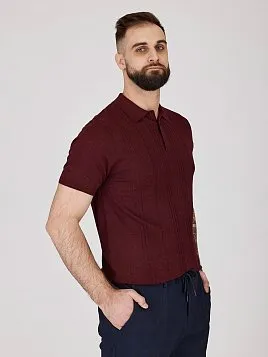 ТРИКОТАЖНАЯ РУБАШКА С ШЕРСТЬЮ KN26SH039-LR БОРДОВАЯ