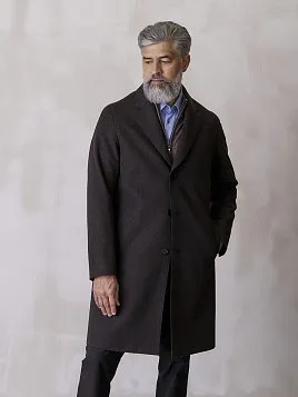 МУЖСКОЕ ПАЛЬТО OW2553-CT КОРИЧНЕВОЕ