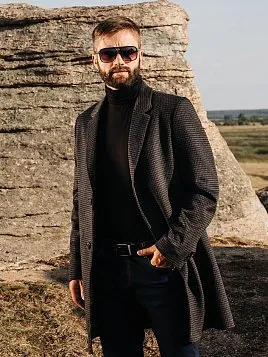 ПАЛЬТО МУЖСКОЕ PEPLOS OW2307-CT СЕРЫЙ