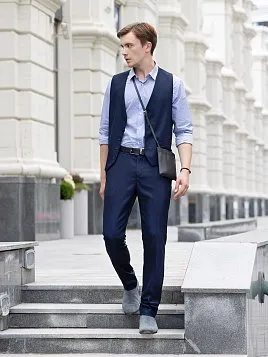 ЖИЛЕТ МУЖСКОЙ PEPLOS V24013-002 ТЕМНО-СИНИЙ