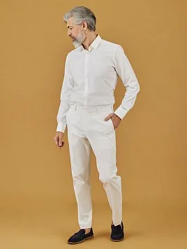 ЛЕТНИЕ БРЮКИ ИЗ ХЛОПКА TR26165-298-6 БЕЛЫЕ