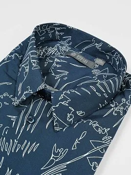 СОРОЧКА МУЖСКАЯ PEPLOS SH23142-R ТЕМНО-СИНИЙ