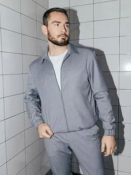 БОМБЕР МУЖСКОЙ PEPLOS JA24120-B СВЕТЛО-СЕРЫЙ