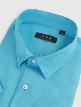 СОРОЧКА МУЖСКАЯ PEPLOS SH25246-K-R ГОЛУБОЙ