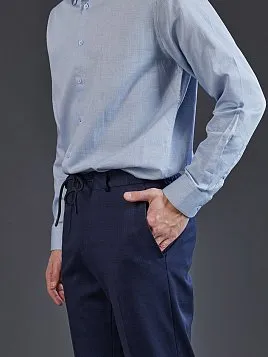 ТРИКОТАЖНЫЙ СИНИЙ КОСТЮМ PEPLOS SU26143-R