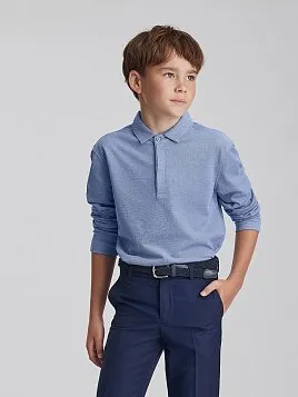 РУБАШКА-ПОЛО С ДЛИННЫМ РУКАВОМ ДЛЯ МАЛЬЧИКА PEPLOS TSP25J011-R ГОЛУБОЙ