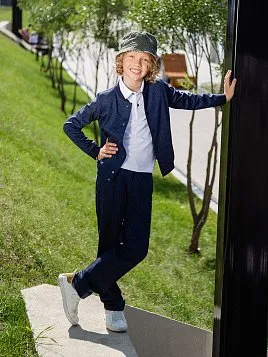 БРЮКИ ДЛЯ МАЛЬЧИКА МЛ. ШКОЛА PEPLOS TR22B005-313 СИНИЙ (Трикотажные)