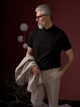 ТРИКОТАЖНАЯ РУБАШКА С ШЕРСТЬЮ KN26SH043 ЧЁРНАЯ