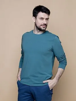 ФУТБОЛКА МУЖСКАЯ С ДЛИННЫМ РУКАВОМ PEPLOS TS24205-L ЗЕЛЕНЫЙ