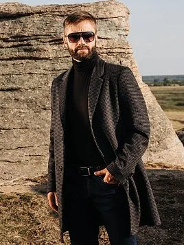 ПАЛЬТО МУЖСКОЕ PEPLOS OW2307-CT СЕРЫЙ