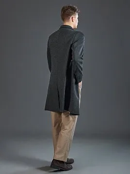 ТРИКОТАЖНОЕ ТЕМНО-СЕРОЕ ПАЛЬТО С СОДЕРЖАНИЕМ ШЕРСТИ OW26214-CT