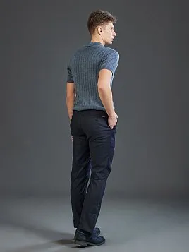 ЛЬНЯНЫЕ БРЮКИ НА КУЛИСКЕ P2628-R ТЕМНО-СИНИЕ