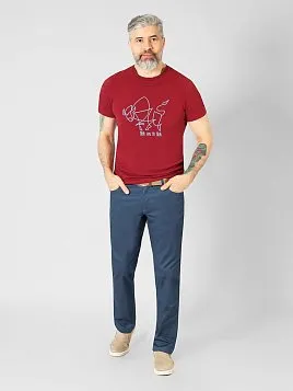 ФУТБОЛКА МУЖСКАЯ PEPLOS TS22107-R КРАСНЫЙ/БОРДО