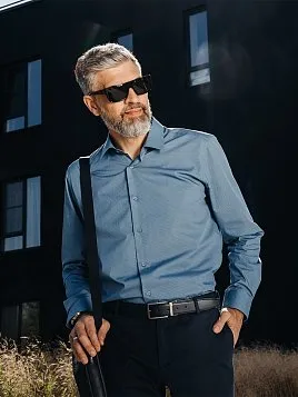 СОРОЧКА МУЖСКАЯ PEPLOS SH23241-R БИРЮЗОВЫЙ