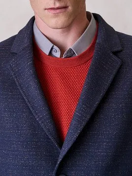 МУЖСКОЕ ПАЛЬТО OW26204-CT ТЕМНО-СИНЕЕ