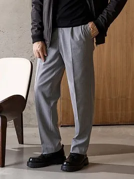 МУЖСКИЕ БРЮКИ С ЗАЩИПАМИ TR26123-230 СЕРЫЕ