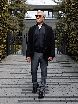 КАРДИГАН МУЖСКОЙ PEPLOS KN24С013 ТЕМНО-СЕРЫЙ