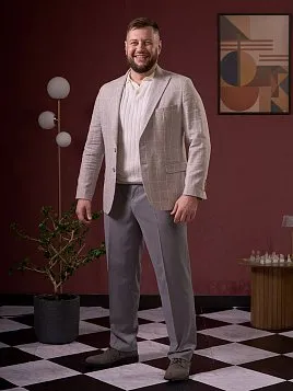 ЛЕТНИЕ БРЮКИ С ЗАЩИПАМИ TR26157-230 СВЕТЛО-СЕРЫЕ