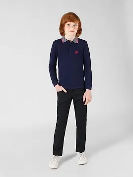 РУБАШКА-ПОЛО ПОДРОСТКОВАЯ С ДЛИННЫМ РУКАВОМ PEPLOS TS20T15-P ТЕМНО-СИНИЙ