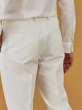 ЛЕТНИЕ БРЮКИ ИЗ ХЛОПКА TR26165-298-6 БЕЛЫЕ