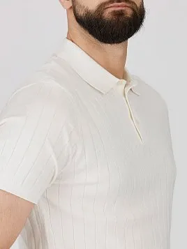 БЕЛАЯ ТРИКОТАЖНАЯ РУБАШКА KN26SH051-LR