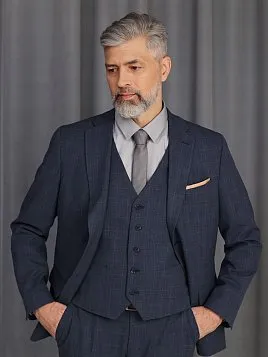 КОСТЮМ МУЖСКОЙ PEPLOS SU25153-SL СИНИЙ