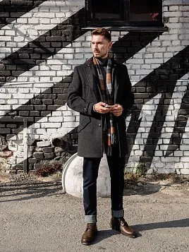 ПАЛЬТО МУЖСКОЕ PEPLOS OW2203-CT СЕРЫЙ