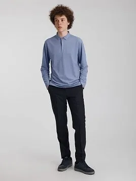 РУБАШКА-ПОЛО С ДЛИННЫМ РУКАВОМ ПОДРОСТКОВАЯ PEPLOS TSP25T011-R ГОЛУБОЙ