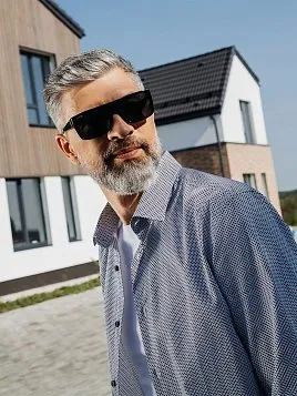 СОРОЧКА МУЖСКАЯ PEPLOS SH23121-SL СЕРЫЙ