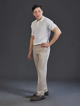 БЕЛАЯ ТРИКОТАЖНАЯ РУБАШКА KN26SH051