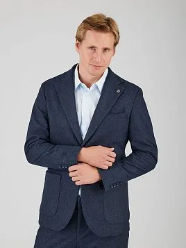 СИНИЙ КОСТЮМ ИЗ ЭЛАСТИЧНОЙ ТКАНИ SU26121-R